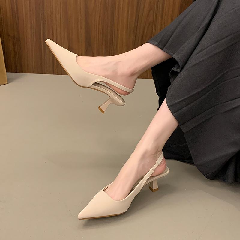 Moda Lato Kobiety Sandały na Wysokim Obcasie Szpiczaste Slingback Zewnętrzne Eleganckie Sandały Kobiety Nowe Party Szpilki Buty na Wysokim Obcasie dla Kobiet