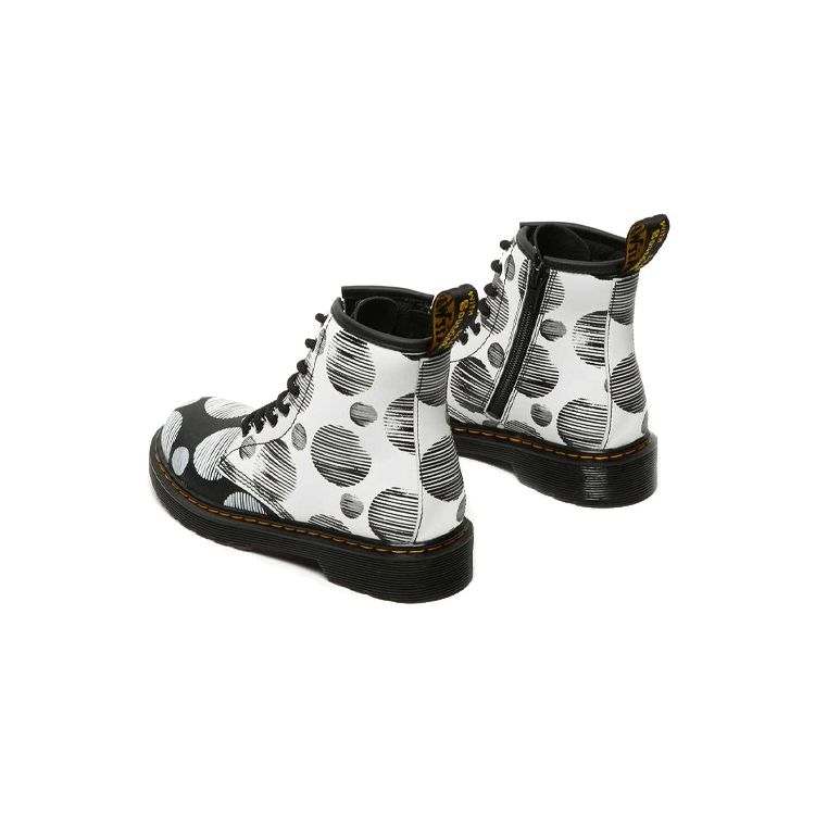 Dr. Martens 1460 Junior Полностью Принтованные В Горошек Полусапоги Повседневные На Молнии Водонепроницаемые Прочные Детские Кожаные Ботинки Детские Ботинки Черные Белые 27071009