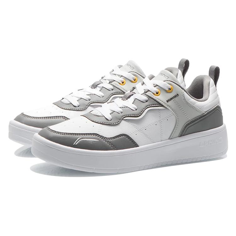 New LiNing The Beginning Of The Line Walking The Path Durable Breathable Low Top Skateboard Shoes White Gray AGCR315-4