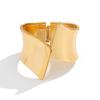 Punk Thick Chunky Irregular Geometric Cuff Wide Bangles for Women Smooth Spring Bangle Bracelets Men Jewelry Party Gifts