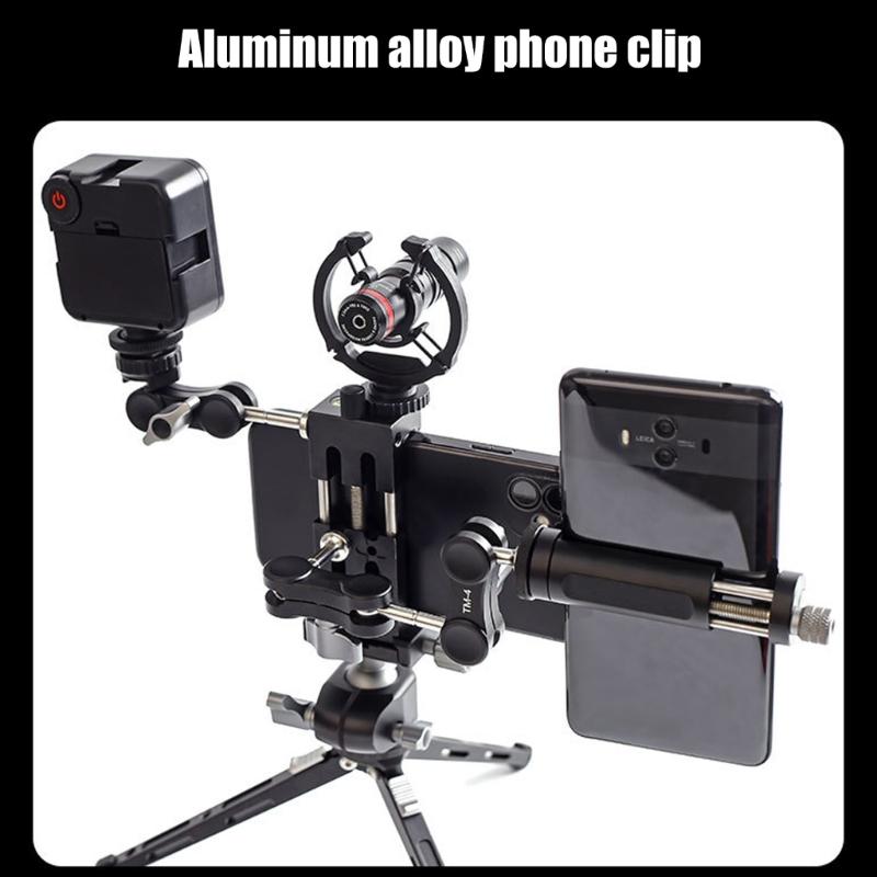 Expandable Smartphone Holder Cold Shoe Adapter Light Aluminum Construction For Camera Accessories Mounting