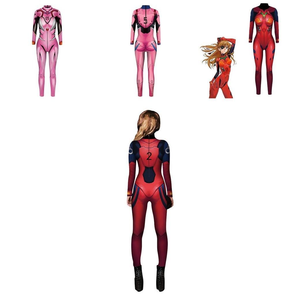 Stunning Eva Neon Genesis Evangelion Asuka Langley Zentai Tights Bodysuit Cosplay Costume For Women