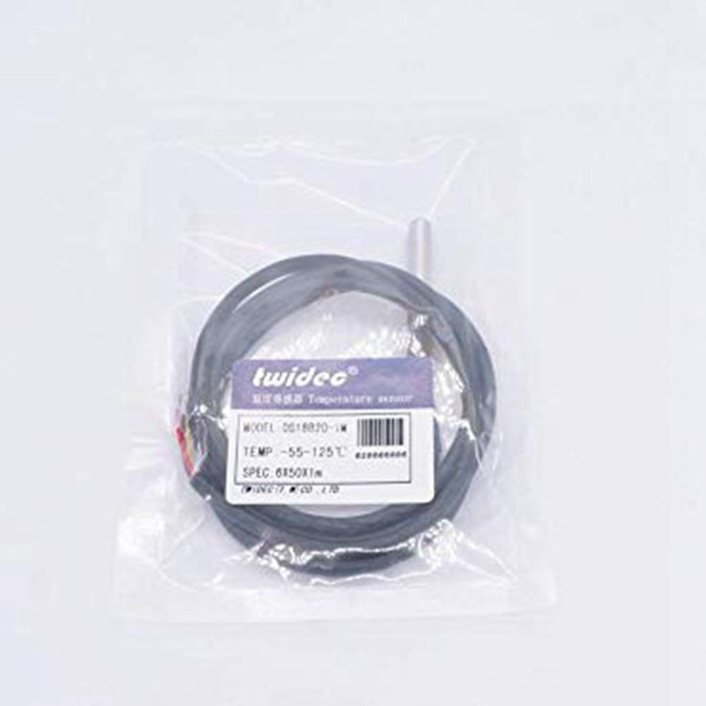 A84E-4Pcs DS18B20 Waterproof Temperature Sensors 1M Length Digital Thermal Stainless Steel Probe Temperature Controller