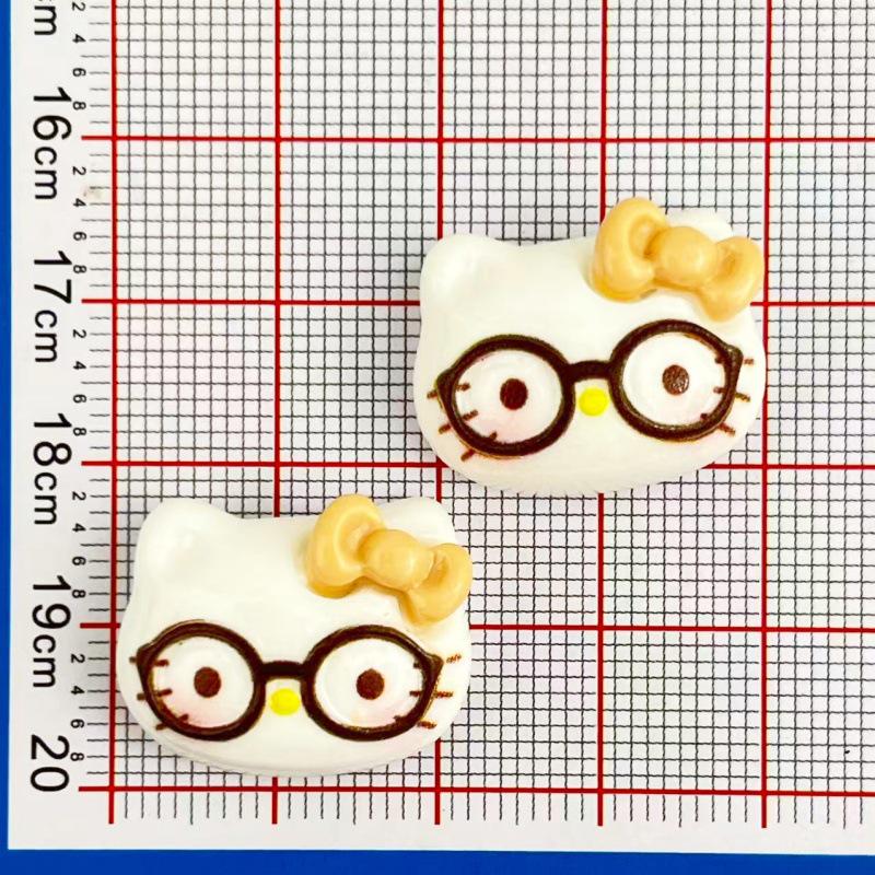 Cartoon Cat Resin Accessories: Glasses, Hair Clips, Bracelets, Keychains & Ornaments