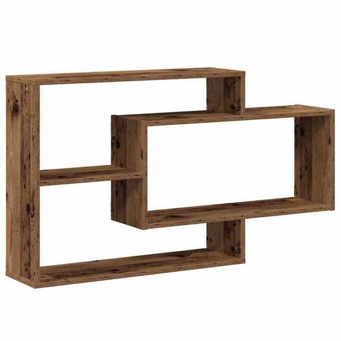 VidaXL Étagère murale vieux bois 104x20x58,5 cm bois d'ingénierie, étagère flottante, étagère murale d'exposition, panneau 855822