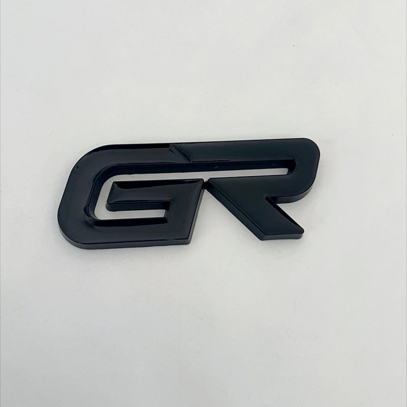 3D Metal Black Red Logo GR Emblem Letters Car Front Grill Badge For Hilux CHR Corolla Yaris GR Sticker Accessories