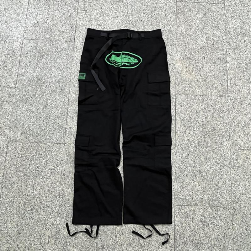24S marca di tendenza europea e americana transfrontaliera Alcatraz salopette casual elastiche multitasche uomo e donna coppie pantaloni high street
