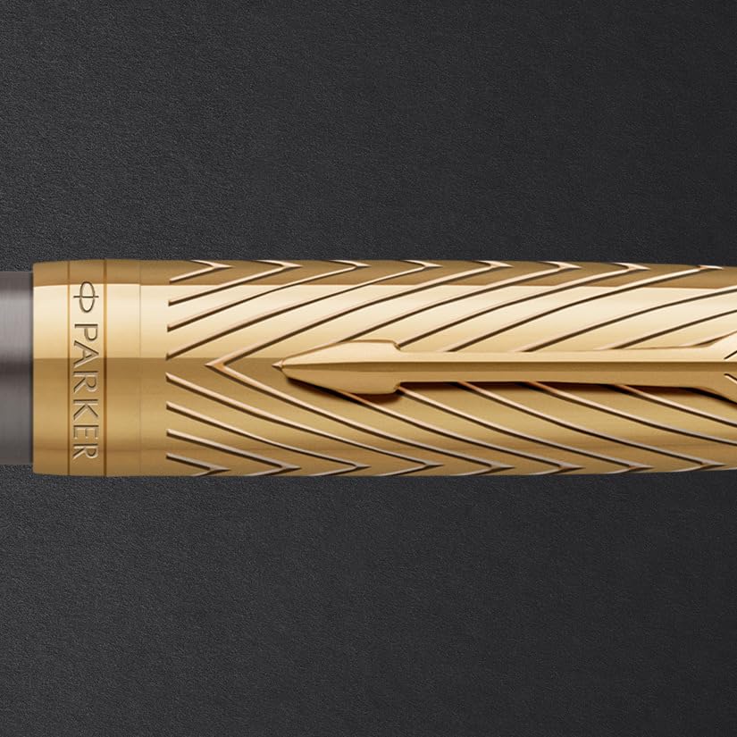 PARKER Fountain Pen Sonnet Premium Arrow GT Fine 18K Nib Gift Boxed 2201038