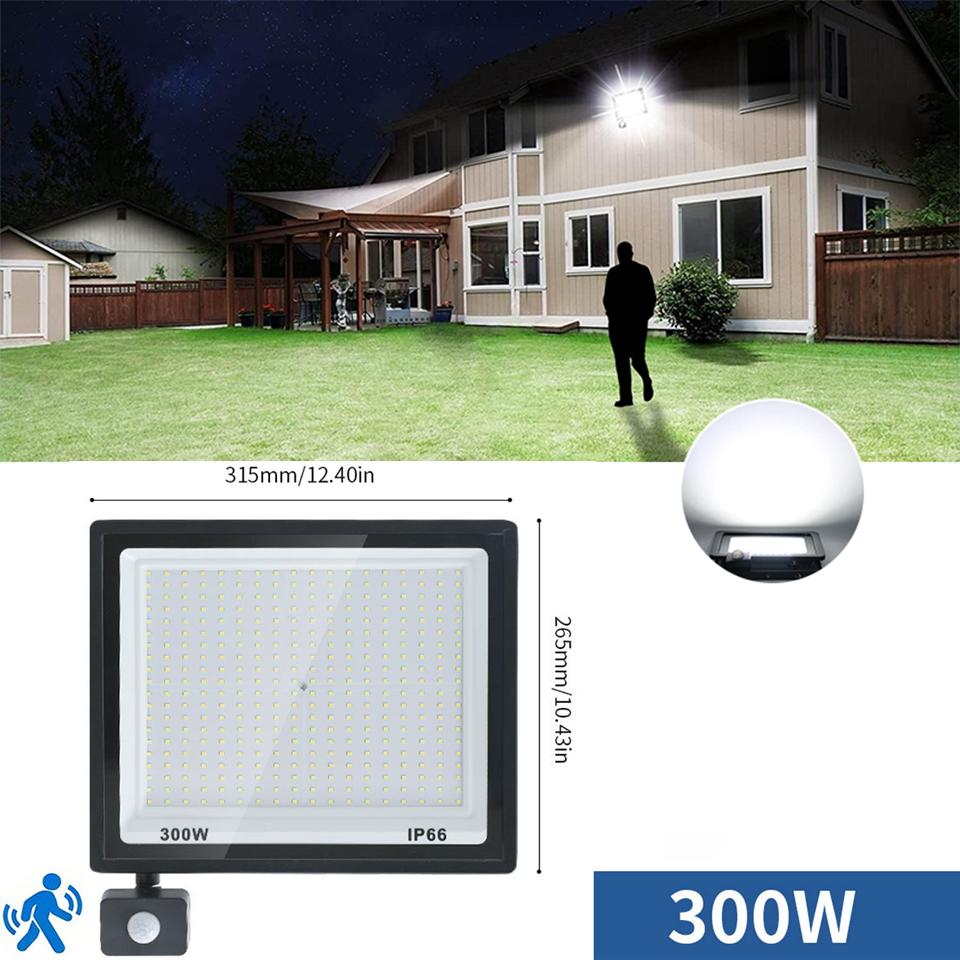 LED Floodlight Motion Sensor AC220V AC110V 10W-300W Waterproof Outdoor Projector Exterior Spotlight Outdoor lamp  Wall Reflector