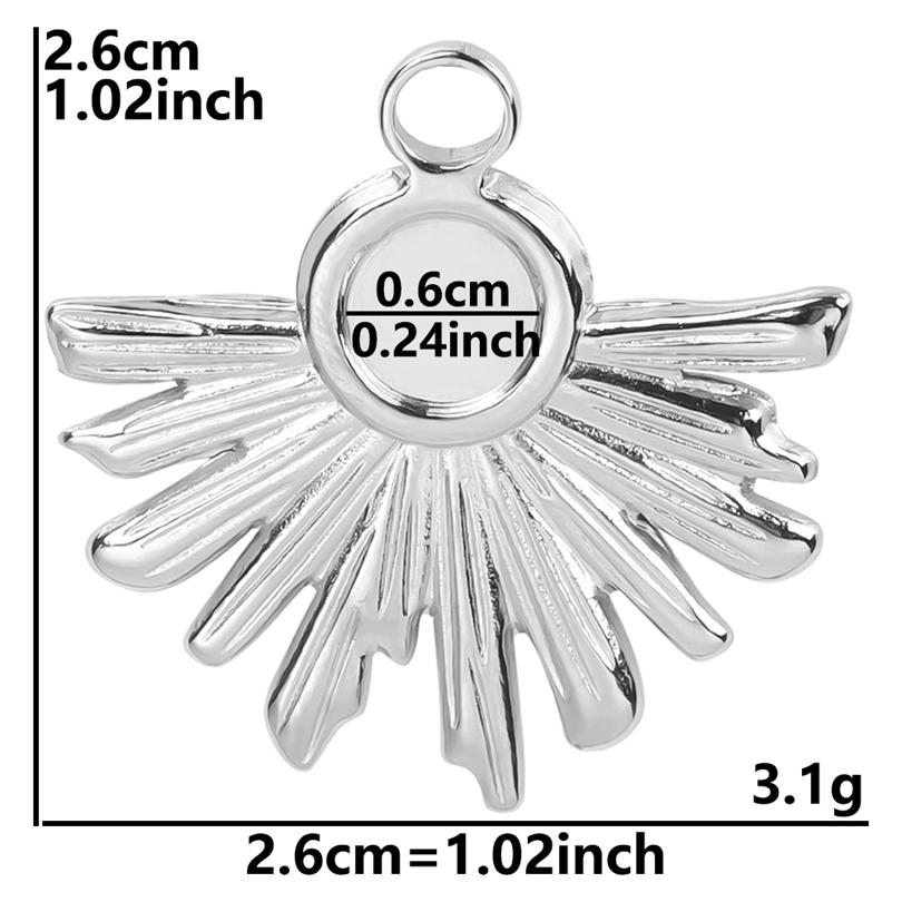 5pcs/Lot Silver Color Le Soleil Pendentif Stainless Steel Charm Pendants For Jewelry Making Supplies Metal Sun Charms Decoration
