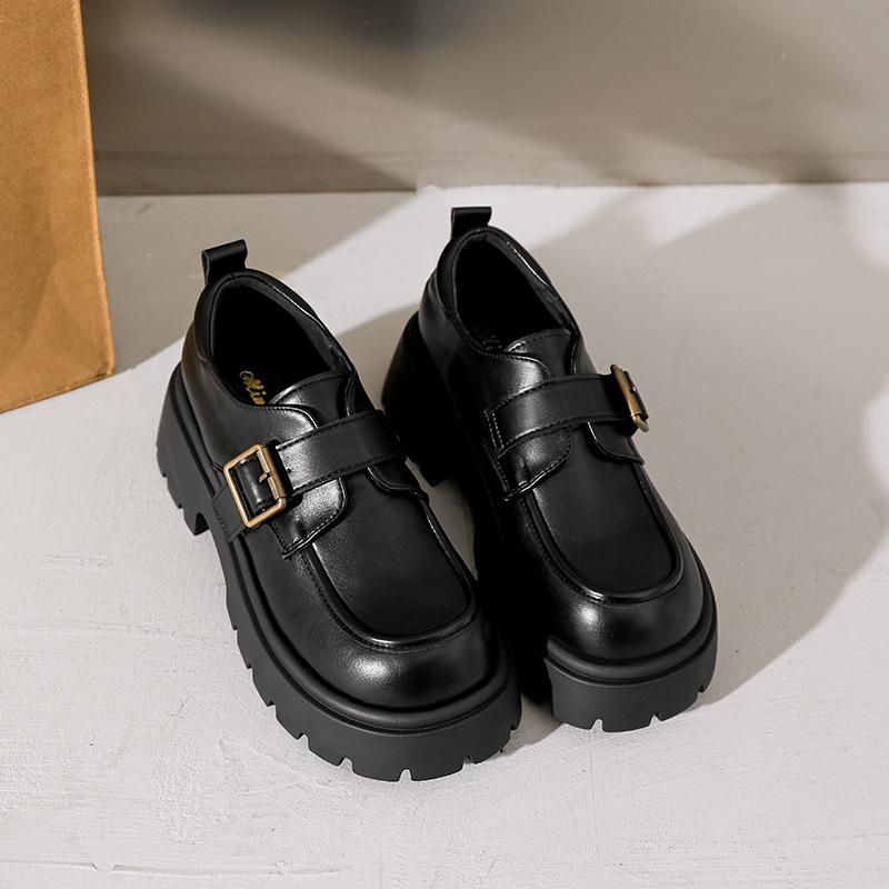 2025 Spring Women's Thick-Soled Suede Retro Loafers - Slip-on British Style