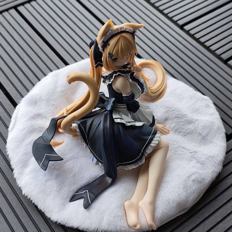 Anime VTuber Hanazono Serena Cute Cat Maid Girl Figure PVC Model PC Case Decor Desktop Ornament Collectible Gift For Otaku Fans