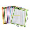 W89C Pockets Waterproof Document Folder Reusable for Teaching Writing 10pcs