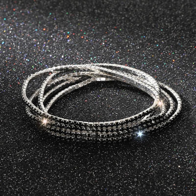 Diamond Elastic Bracelet 2mm Single Row Color Rhinestone Bracelet Women's Bracelet Women's Grab Chain Full Diamond Jewelry