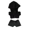 ESJNNK Plush Toy Cotton Doll Baby Doll Solid Color Hoodie and Denim Pants 2-Piece Set, Clothes, Clothes, (Black, 20cm)