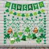 Saint Partick Day Lucky Banner Set Wall Hanging Sign Ceiling Swirls Sign Green Streamers Hanging Ornament Party Supplies