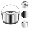 Cooking Pot Stockpot Stainless Steel Camping Pot with Lid and Handle Oil Container for Commercial Cooking Camping Kitchen Home