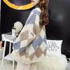 Autumn Sweater Jacket Women Long Sleeve Loose Knitted Cardigan Coat Argyle Casual Plus Size Sweaters Ladies Fashion Winter Women Cardigans Tops 24947