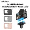 Full Body Silicone Case&Magnetic Adapter Base for DJI OSMO NANO Action 6 Shockproof Anti Scratch Protective Cover with Lens Cap