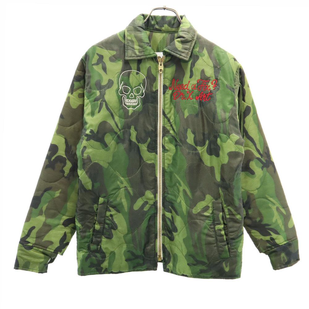 DR ROMANELLI Made In USA Back Skull Embroidery Camouflage Pattern VietJean Quilted Jacket Men's Used