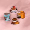 4Styles Funny Cartoon Coffee Theme Enamel Brooches Women Girls Backpack Bag Dress Pins