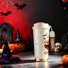 Halloween Coffee Cup 532ml Pattern Bowl Pumpkin Skull Candy Ghost MotifCarrier Strap Travel Cup Autumn Commuter Cup Flip Lid Coffee Cup
