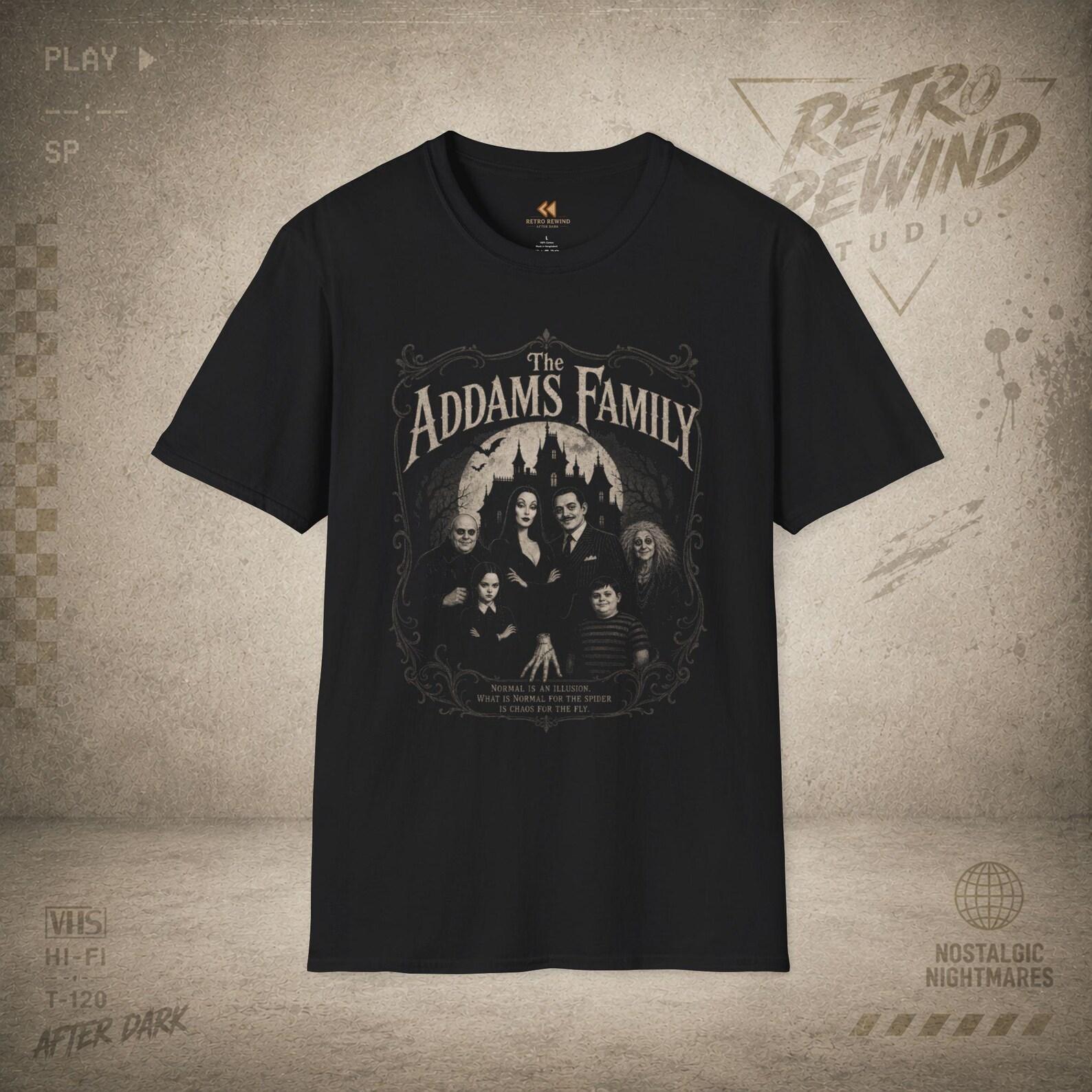 Addams Family Retro Gothic TV Shirt | Vintage Creepy Horror Graphic Tee | RetroRewind After Dark L