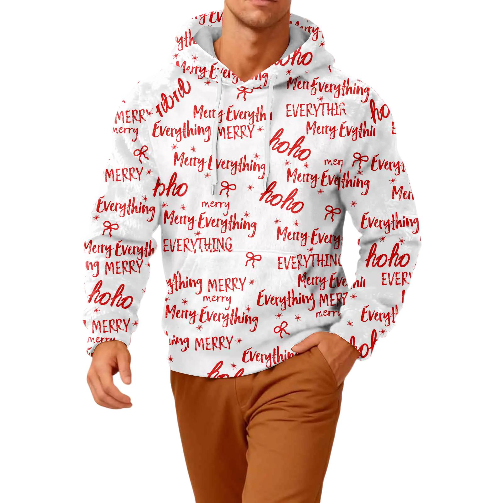 

Мужская повседневная фланелевая толстовка с капюшоном и длинными рукавами XL белый