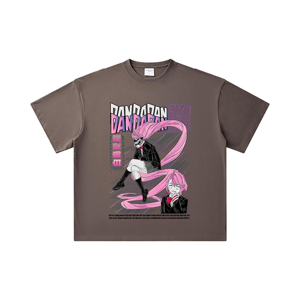 260 GSM Double Yarn 32 Count 100% Cotton Dandadan V2 Aira Print Unisex Heavy Cotton T Shirt