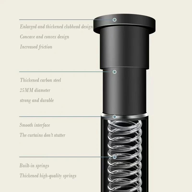 1PC Adjustable Telescopic Pole Punch-Free Design Multiple Sizes for Clothes Or Shower Curtain Suitable Home Organization Accesso