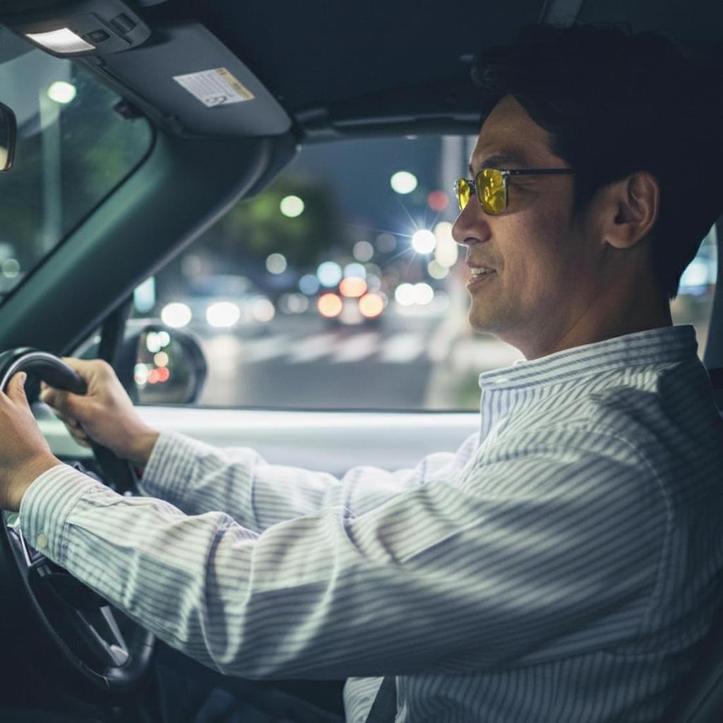 [EYE WAVE] Sunglasses for Night Driving: For protection against nighttime glare  Nighttime use  MorningEvening  Twilight  Night fishing. Mildly
