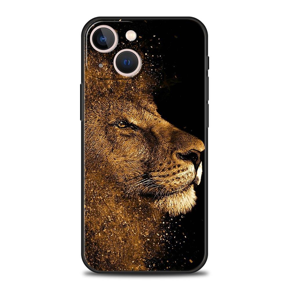 

Lion Alpha Male Cub Phone Case For iPhone 17 16 15 Pro Max 11 12 13 14 7 8 Plus SE 2020 X XR XS Cover Soft Black iPhone 13Pro Max