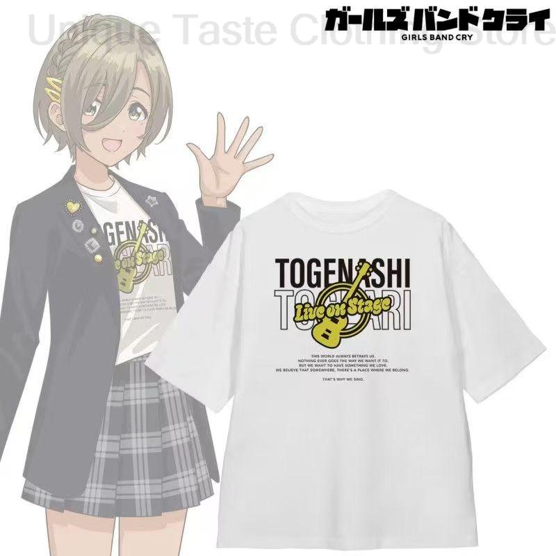 

Anime GIRLS BAND CRY T Shirt Same Letter Print ISERI NINA KAWARAGI MOMOKA Rupa EBIZUKA TOMO Tshirt Cotton Short Sleeve Tee Tops 4XL