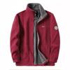 Mens Fleece Jacket Stand Collar Zip-Up Oversized Warm Thick Winter Outerwear Casual Business