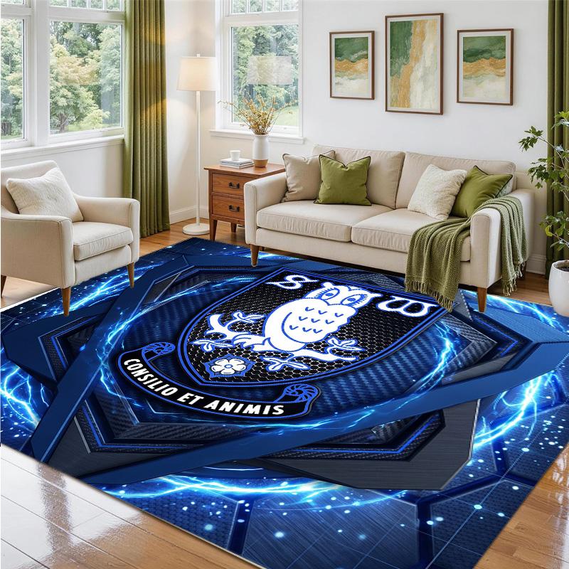 Sheffield Wednesday Football Design Crystal Velvet Rug Soft Decorative Mat for Bedroom Entrance