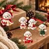 Festive Home Hanging Decor Christmas Dog Wooden Ornament, 2D Cartoon Puppy Ornaments with String, Holiday Tree Party Decoration Animal