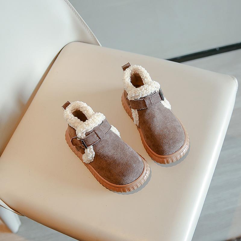 New Winter Children's Boots Soft Fluffy Girl Snow Boots Thick Bottom Plush Kids Fashion Ankle Cotton Boots Non-slip Versatile