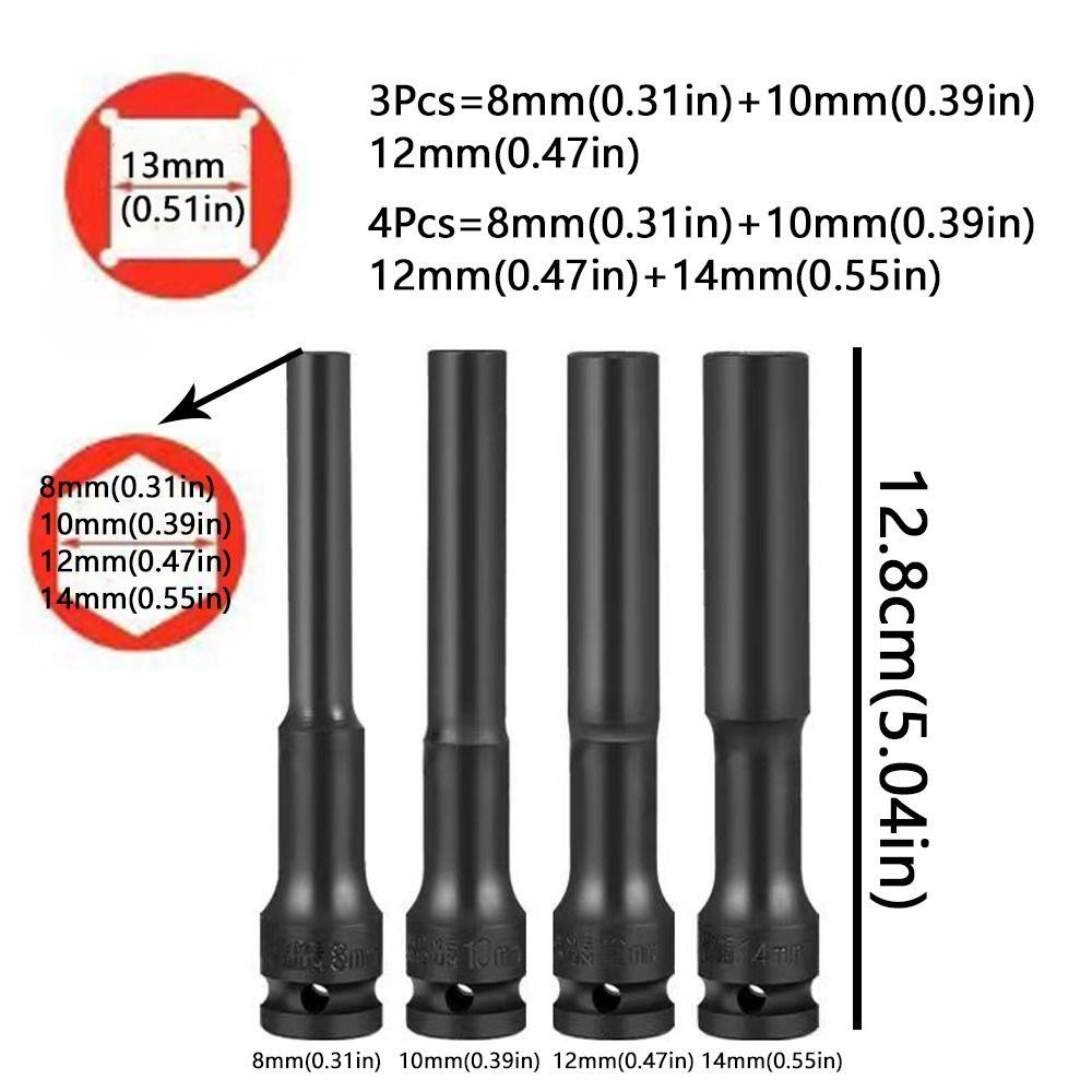 Wear Resistant Hex Socket Adapter Deep Socket Drive Socket Wrench Spanner Converter  Tire Removal