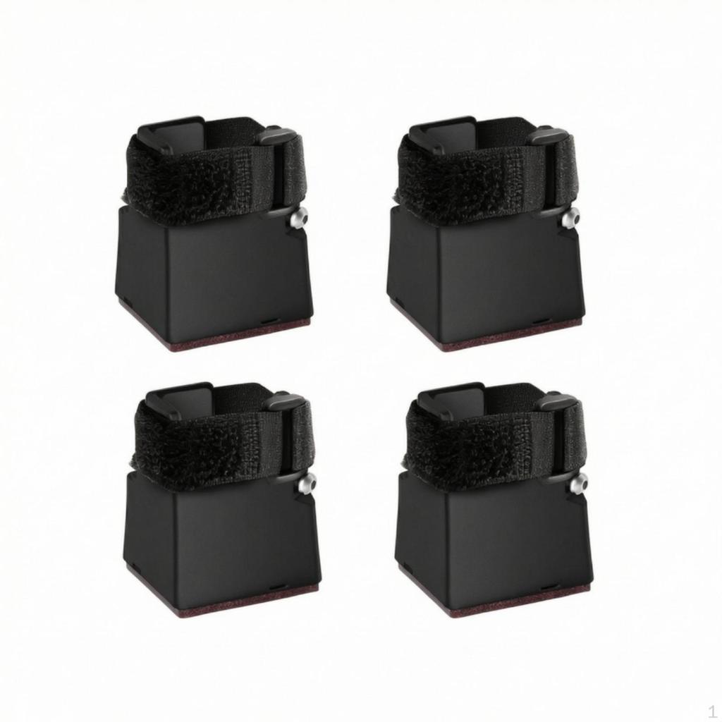4 Pieces Furniture Riser with Strap Square Adjustable Leg AntiSlip Blocks for Sofa,