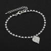 Women Summer Fashion Beach Feet with All-match Rhinestone Heart-shaped Pendant Full of  Anklets Accessories Creative Gifts
