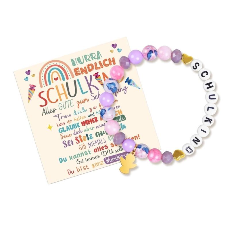Creative Letter Bead Bracelet With/without Pendant Detail, Acrylic Design Wristlet For Teens Daily Accessories
