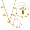 Qiong Yao Ocean Series Rhinestone Pendant Necklace & Hand Foot Chain Jewelry Set