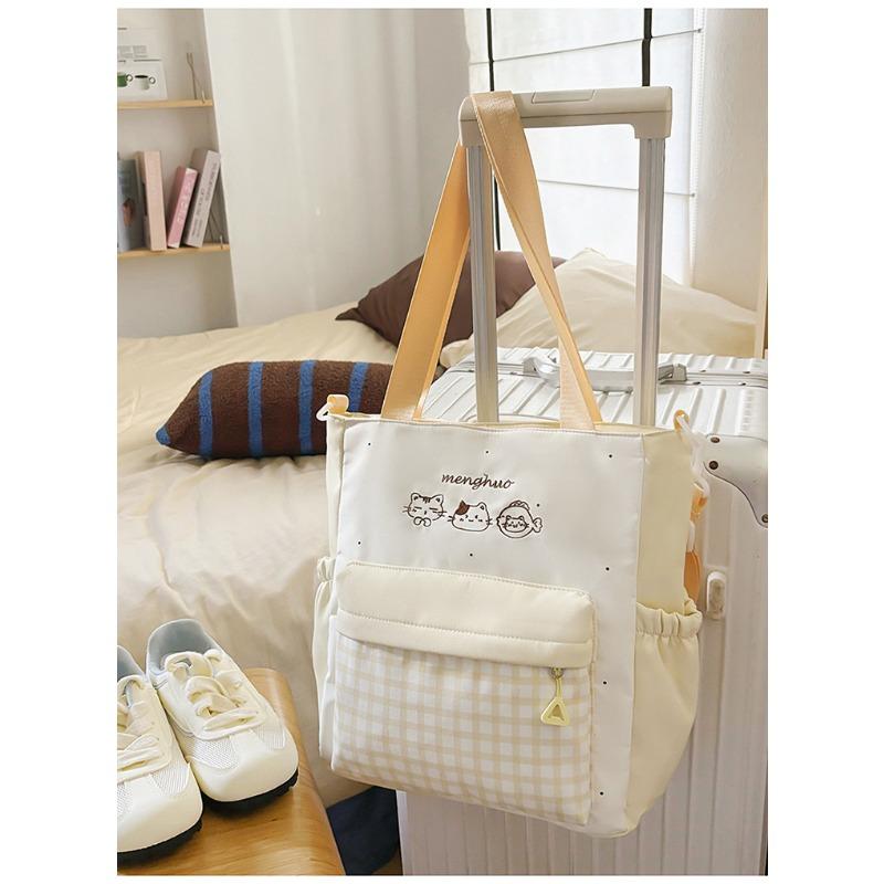 Lightweight and Large-capacity Backpack, New Japanese Ins, High-value, Fresh and Sweet Plaid, Junior High School Schoolbag.