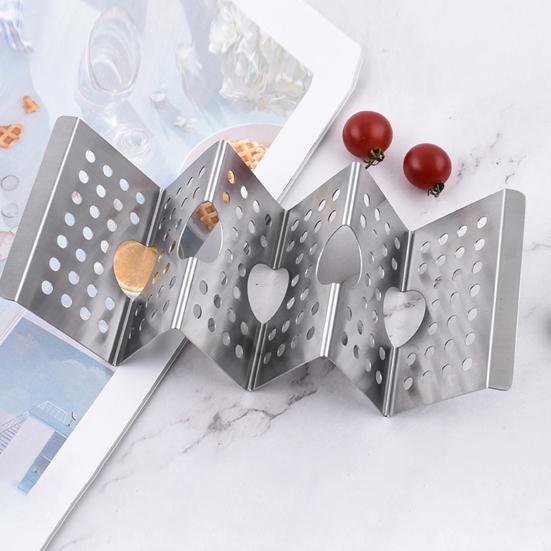 Taco Holder Wave Shape Each Can Hold 3 Tacos 3-Slots Heat-resistant Easy Clean Place Pancakes Stainless Steel