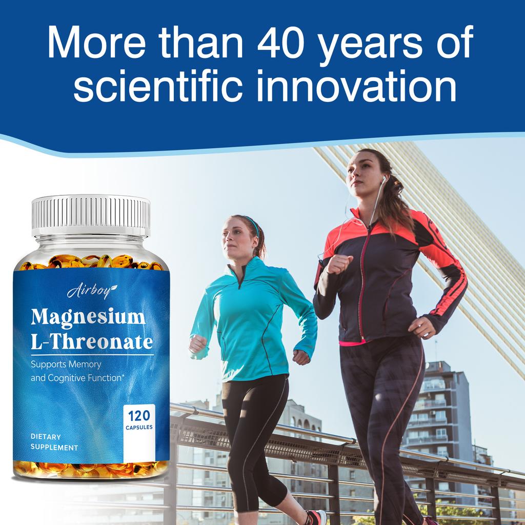 Magnesio L-Treonato 144mg - Supporto per la Salute Cerebrale e il Rilassamento, Memoria e Concentrazione
