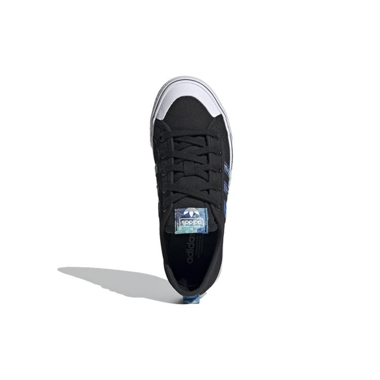adidas Originals Nizza Abrasion Resistant Low Top Kids' Skateboarding Shoes Black Blue EF5429