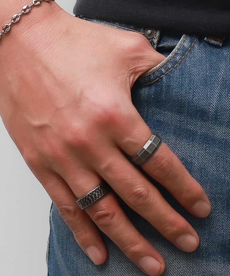 Blancier Hammered Bm266R1250 Vintage Men'S And Women'S Rings