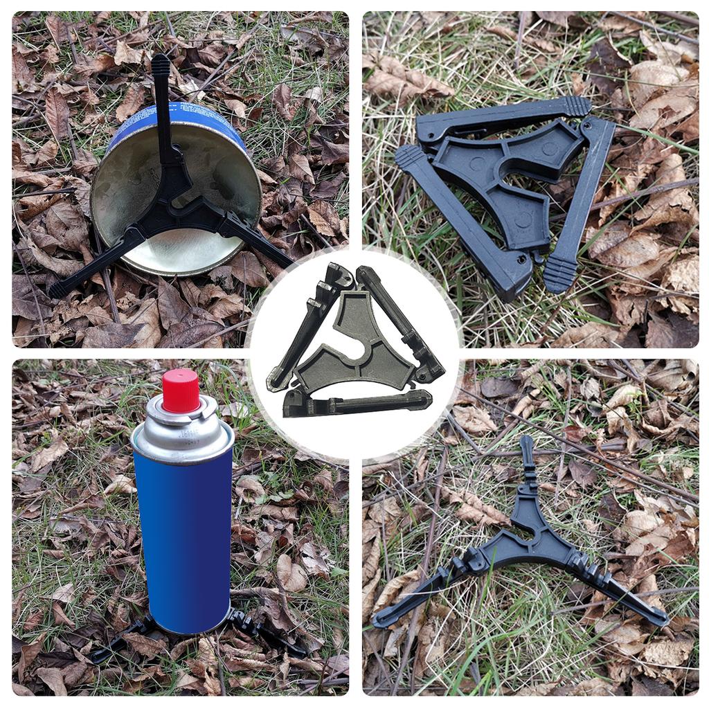 Gas Canister Stand Foldable Gas Tank Bracket Support Gas Bottle Tripods Cartridge Holder for Camp Picnics Bikepacking