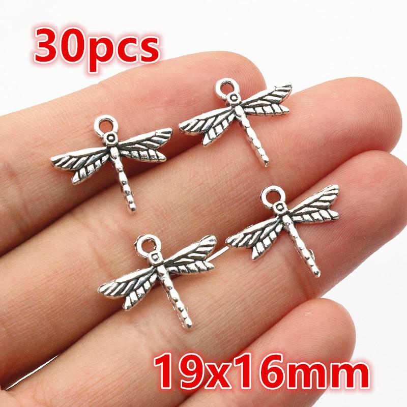 19x16mm 30pcs Antique Silver Plated Bronze Plated Dragonfly Handmade Charms Pendant:DIY for bracelet necklace