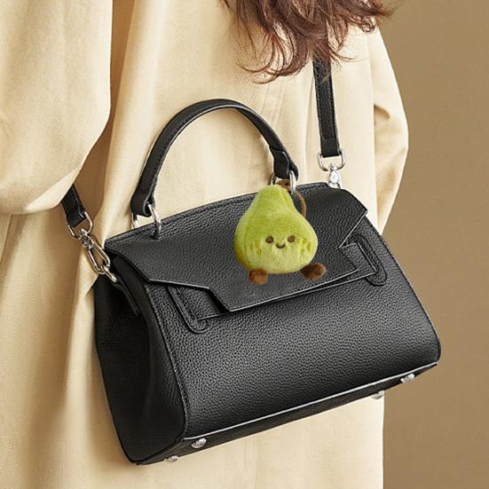 Wish Come True Pear Plush Keychain Cute Soft Stuffed Fruit Pendant for Bags Backpacks Adorable Lucky Phone Charm Gift for Girls